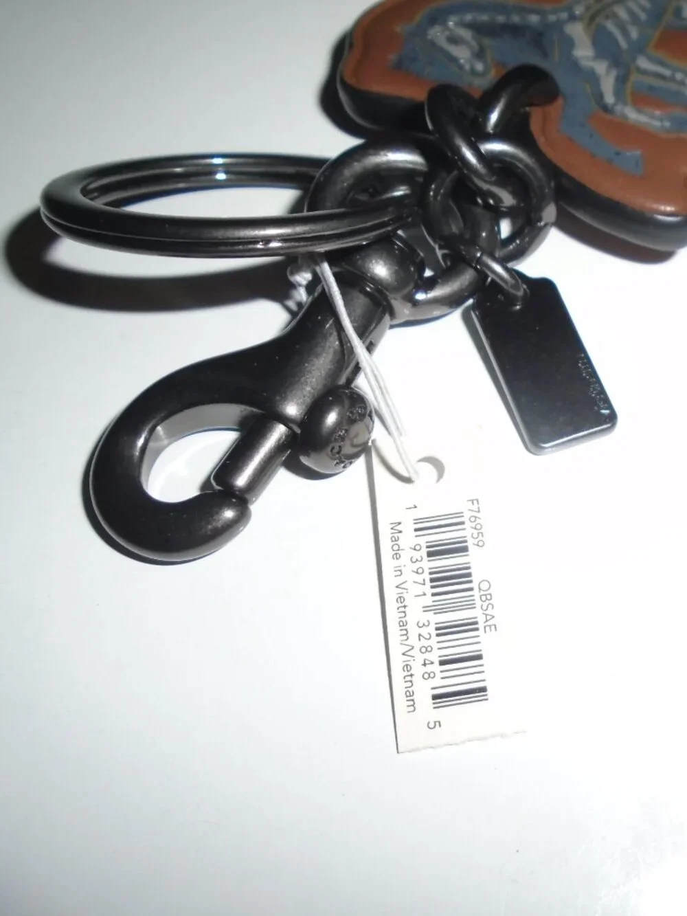 NEW COACH TATTOO CHELSEA LEATHER HORSE & CARRIAGE BAG CHARM KEYCHAIN RING 76959